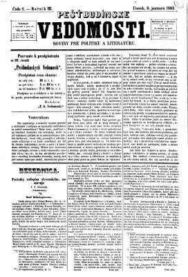 Pešťkbudínske vedomosti Dienstag 6. Januar 1863