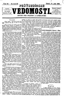 Pešťkbudínske vedomosti Freitag 24. Juli 1863