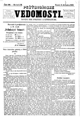 Pešťkbudínske vedomosti Dienstag 15. Dezember 1863