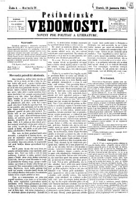 Pešťkbudínske vedomosti Dienstag 12. Januar 1864