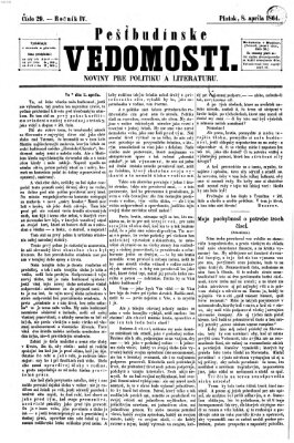 Pešťkbudínske vedomosti Freitag 8. April 1864