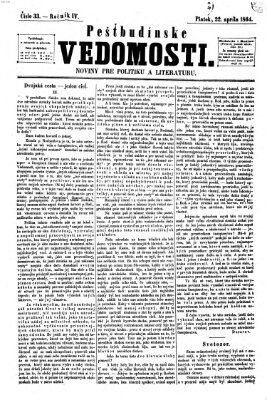 Pešťkbudínske vedomosti Freitag 22. April 1864