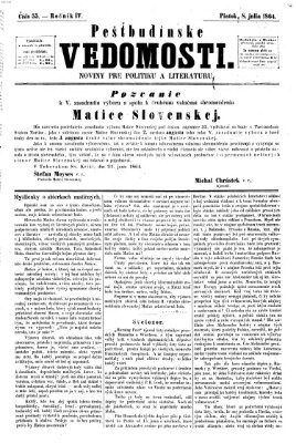 Pešťkbudínske vedomosti Freitag 8. Juli 1864