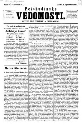 Pešťkbudínske vedomosti Dienstag 6. September 1864