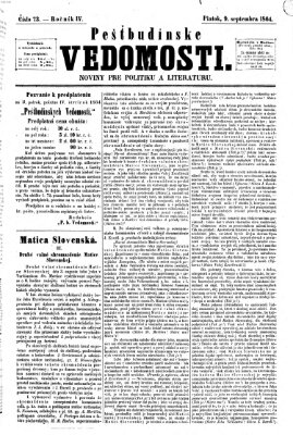 Pešťkbudínske vedomosti Freitag 9. September 1864