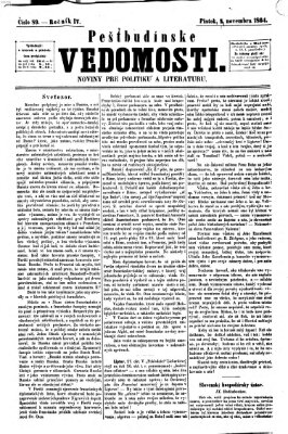 Pešťkbudínske vedomosti Freitag 4. November 1864