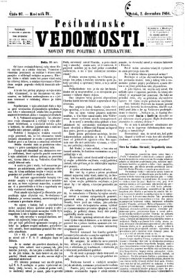 Pešťkbudínske vedomosti Freitag 2. Dezember 1864