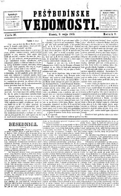 Pešťkbudínske vedomosti Dienstag 9. Mai 1865