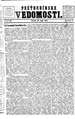 Pešťkbudínske vedomosti Freitag 19. Mai 1865