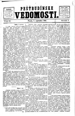 Pešťkbudínske vedomosti Freitag 8. September 1865