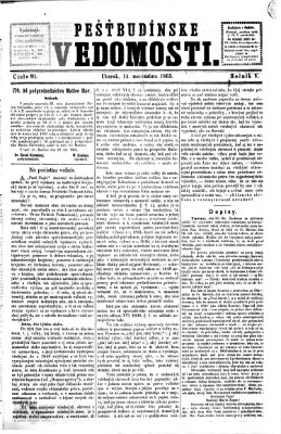 Pešťkbudínske vedomosti Dienstag 14. November 1865