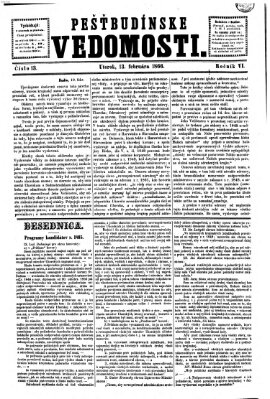 Pešťkbudínske vedomosti Dienstag 13. Februar 1866