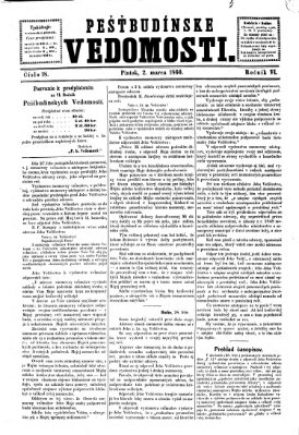 Pešťkbudínske vedomosti Freitag 2. März 1866