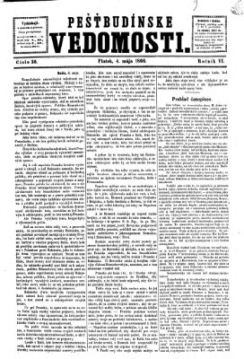Pešťkbudínske vedomosti Freitag 4. Mai 1866