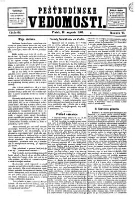 Pešťkbudínske vedomosti Freitag 10. August 1866