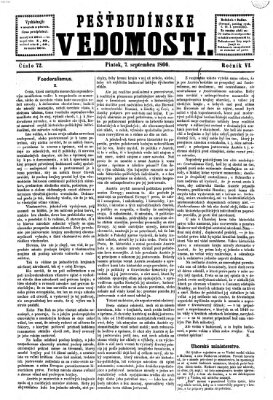 Pešťkbudínske vedomosti Freitag 7. September 1866