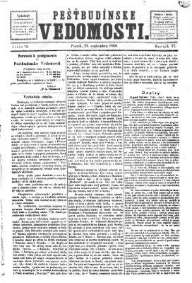 Pešťkbudínske vedomosti Freitag 28. September 1866