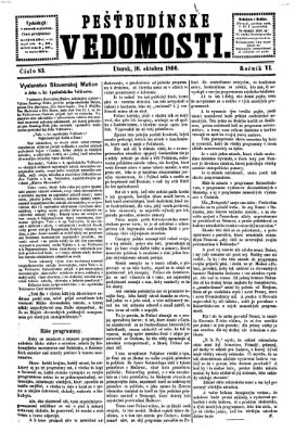 Pešťkbudínske vedomosti Dienstag 16. Oktober 1866
