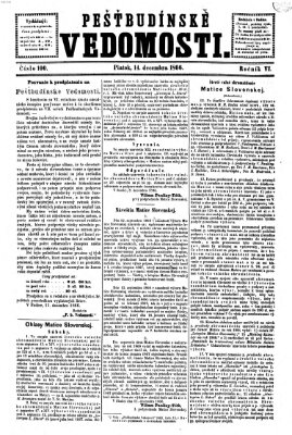 Pešťkbudínske vedomosti Freitag 14. Dezember 1866