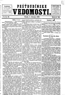 Pešťkbudínske vedomosti Freitag 8. Februar 1867