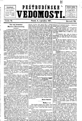 Pešťkbudínske vedomosti Freitag 6. September 1867