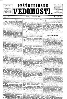 Pešťkbudínske vedomosti Freitag 4. Oktober 1867
