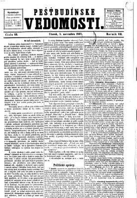 Pešťkbudínske vedomosti Dienstag 5. November 1867