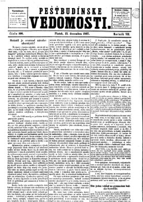 Pešťkbudínske vedomosti Freitag 13. Dezember 1867