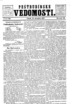 Pešťkbudínske vedomosti Dienstag 31. Dezember 1867