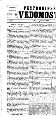 Pešťkbudínske vedomosti Dienstag 7. Januar 1868