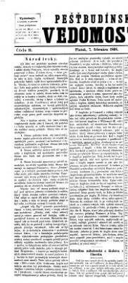 Pešťkbudínske vedomosti Freitag 7. Februar 1868