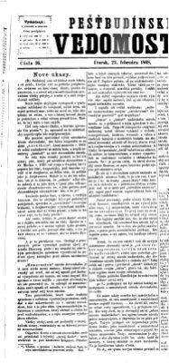 Pešťkbudínske vedomosti Dienstag 25. Februar 1868
