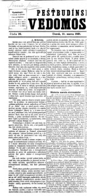 Pešťkbudínske vedomosti Dienstag 10. März 1868