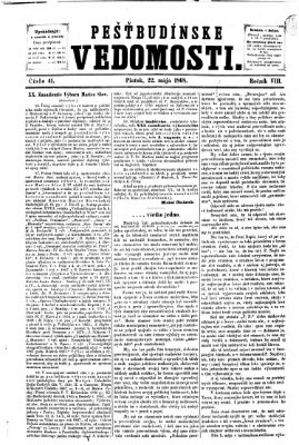 Pešťkbudínske vedomosti Freitag 22. Mai 1868