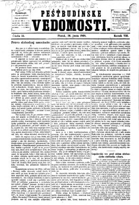 Pešťkbudínske vedomosti Freitag 26. Juni 1868