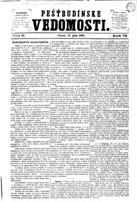 Pešťkbudínske vedomosti Dienstag 21. Juli 1868