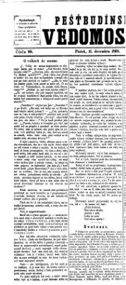 Pešťkbudínske vedomosti Freitag 11. Dezember 1868