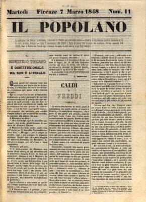 Il popolano Dienstag 7. März 1848