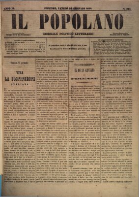 Il popolano Montag 22. Januar 1849