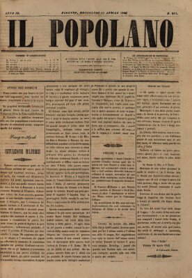 Il popolano Mittwoch 11. April 1849
