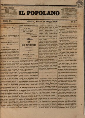 Il popolano Montag 14. Mai 1849