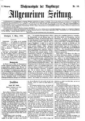Augsburger allgemeine Zeitung Freitag 6. März 1868