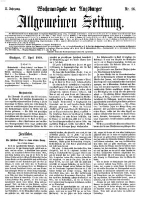 Augsburger allgemeine Zeitung Freitag 17. April 1868