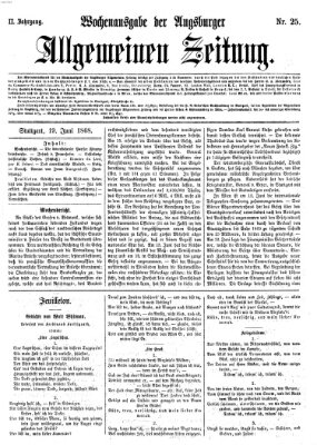 Augsburger allgemeine Zeitung Freitag 19. Juni 1868