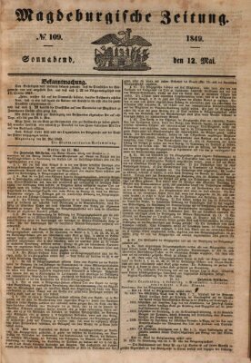 Magdeburgische Zeitung Samstag 12. Mai 1849