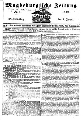Magdeburgische Zeitung Donnerstag 1. Januar 1852