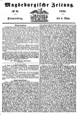 Magdeburgische Zeitung Donnerstag 4. März 1852