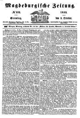 Magdeburgische Zeitung Sonntag 3. Oktober 1852