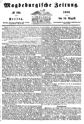 Magdeburgische Zeitung Freitag 19. August 1853