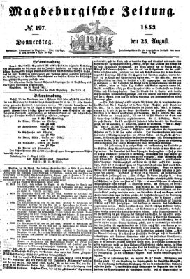Magdeburgische Zeitung Donnerstag 25. August 1853